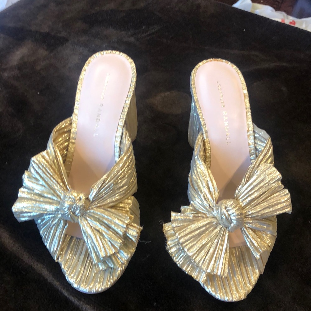 Loeffler Randall Gold Heels Size 8